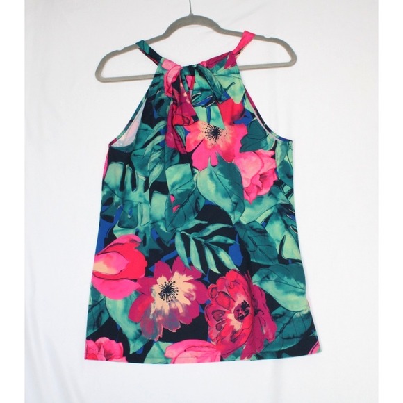 TOMMY BAHAMA Women's Multicolor Floral Tropical Tie Hawaiian Halter Tank Top Med - Picture 2 of 7